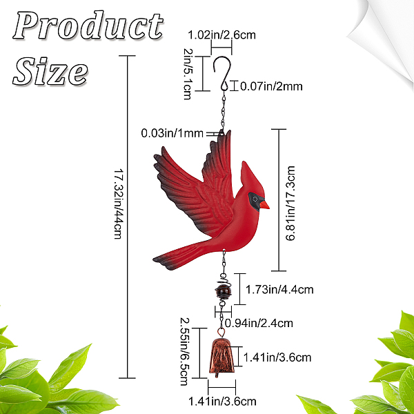 PandaHall GORGECRAFT 1PC 3D Cardinal Bird Wind Chime Iron Wind Bells Hanging Chime Brown Bird Wind Bells Suspended Bells Figurines for...
PandaHall GORGECRAFT 1PC 3D Cardinal Bird Wind Chime Iron Wind Bells Hanging Chime Brown Bird Wind Bells Suspended Bells Figurines for...
