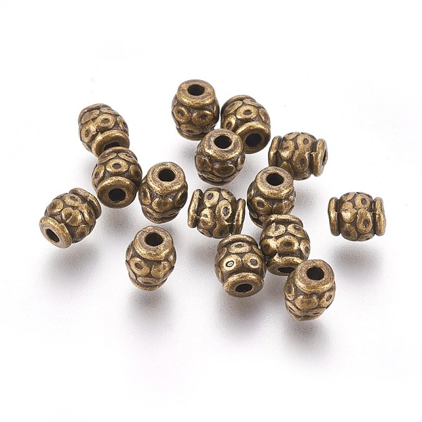 PandaHall Tibetan Style Beads, Antique Bronze Color, Zinc Alloy Beads, Lead Free & Cadmium Free, Barrel, 6mm in diameter, 6mm long, hole...
PandaHall Tibetan Style Beads, Antique Bronze Color, Zinc Alloy Beads, Lead Free & Cadmium Free, Barrel, 6mm in diameter, 6mm long, hole...