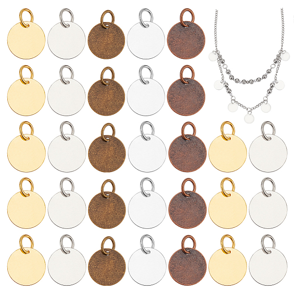 PandaHall HOBBIESAY 150Pcs 5 Colors Brass Stamping Blank Tag Charms, Nickel Free, Flat Round, Mixed Color, 12x0.25mm, Hole: 4mm, 30pcs/color...
PandaHall HOBBIESAY 150Pcs 5 Colors Brass Stamping Blank Tag Charms, Nickel Free, Flat Round, Mixed Color, 12x0.25mm, Hole: 4mm, 30pcs/color...