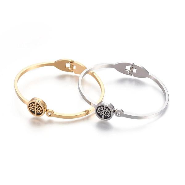 PandaHall 304 Stainless Steel Bangles, with Rhinestone and Resin, Flat Round with Tree of Life, Mixed Color, 2-1/4 inchx2 inch(5.8x5cm)..., Black
PandaHall 304 Stainless Steel Bangles, with Rhinestone and Resin, Flat Round with Tree of Life, Mixed Color, 2-1/4 inchx2 inch(5.8x5cm)..., Black