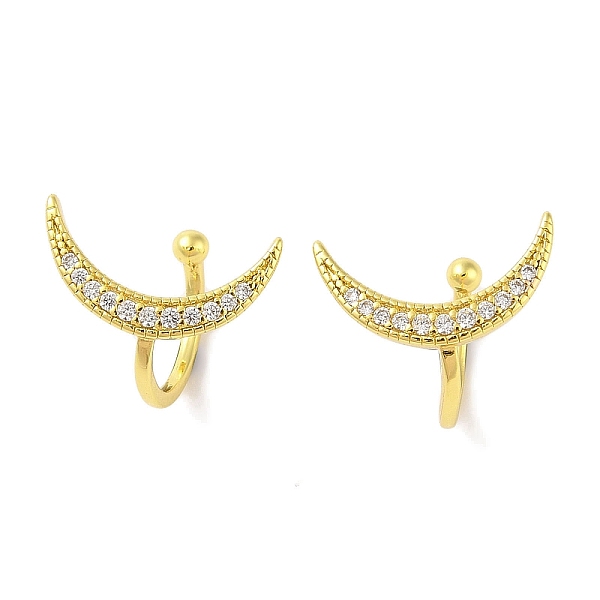 PandaHall Moon Brass Cuff Earrings, with Clear Cubic Zirconia for Women, Real 18K Gold Plated, 14x14mm Brass Moon Clear
PandaHall Moon Brass Cuff Earrings, with Clear Cubic Zirconia for Women, Real 18K Gold Plated, 14x14mm Brass Moon Clear