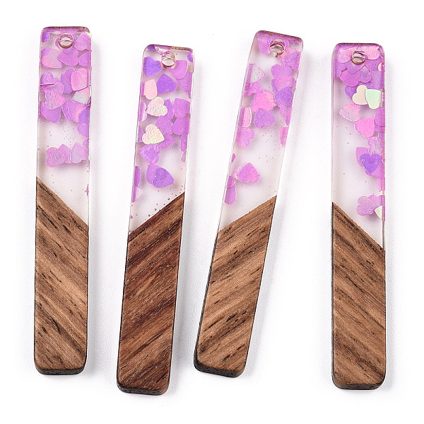 PandaHall Transparent Resin & Walnut Wood Big Pendants, Rectangle Charms with Heart Paillettes, Violet, 51.5x7.5x3mm, Hole: 1.8mm Resin+Wood..., Purple
PandaHall Transparent Resin & Walnut Wood Big Pendants, Rectangle Charms with Heart Paillettes, Violet, 51.5x7.5x3mm, Hole: 1.8mm Resin+Wood..., Purple