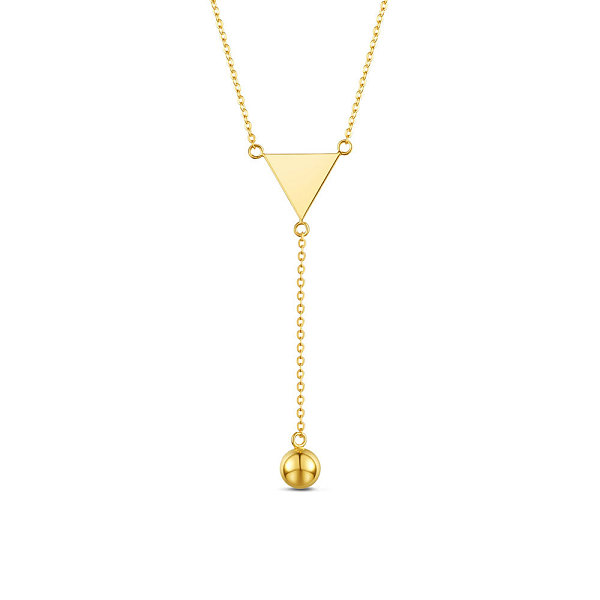 PandaHall SHEGRACE 925 Sterling Silver Pendant Necklace, with S925 Stamp, Triangle and Ball, Golden, 18.11 inch(46cm) Sterling Silver
PandaHall SHEGRACE 925 Sterling Silver Pendant Necklace, with S925 Stamp, Triangle and Ball, Golden, 18.11 inch(46cm) Sterling Silver