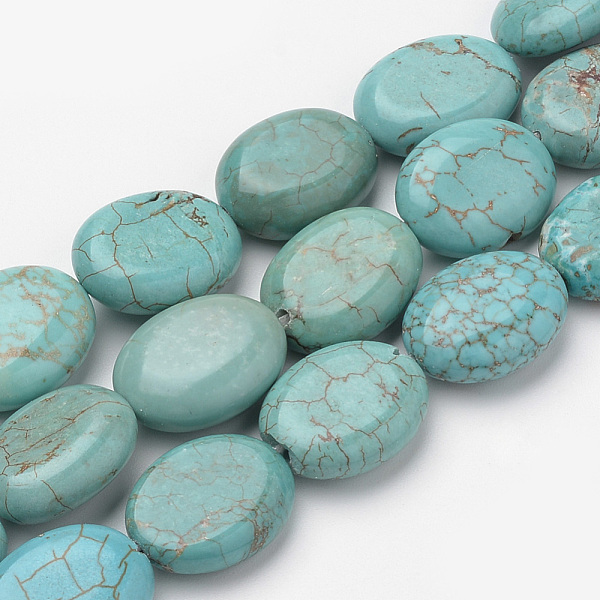PandaHall Synthetic Turquoise Beads Strands, Oval, 18~20x14~15x6~7mm, Hole: 1mm, about 22pcs/strand, 15.7 inch Synthetic Turquoise Oval
PandaHall Synthetic Turquoise Beads Strands, Oval, 18~20x14~15x6~7mm, Hole: 1mm, about 22pcs/strand, 15.7 inch Synthetic Turquoise Oval