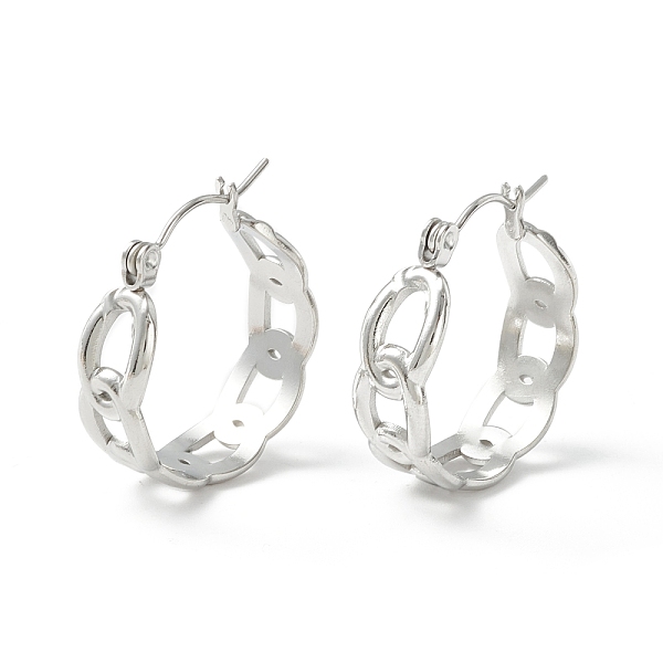 PandaHall 304 Stainless Steel Curb Chain Chunky Hoop Earrings for Women, Stainless Steel Color, 22x20.5x7mm, Pin: 0.7mm 304 Stainless Steel...
PandaHall 304 Stainless Steel Curb Chain Chunky Hoop Earrings for Women, Stainless Steel Color, 22x20.5x7mm, Pin: 0.7mm 304 Stainless Steel...