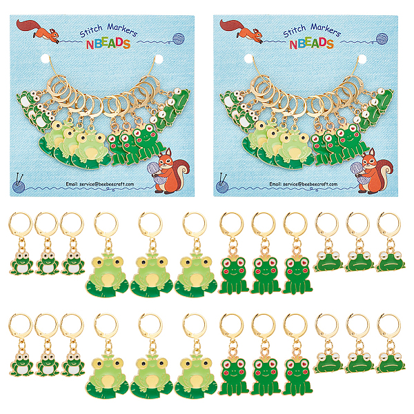 PandaHall Alloy Enamel Frog Pendant Locking Stitch Markers, 304 Stainless Steel Clasp Stitch Marker, Golden, 2.9~4.2cm, 4 style, 3pcs/style..., Green
PandaHall Alloy Enamel Frog Pendant Locking Stitch Markers, 304 Stainless Steel Clasp Stitch Marker, Golden, 2.9~4.2cm, 4 style, 3pcs/style..., Green