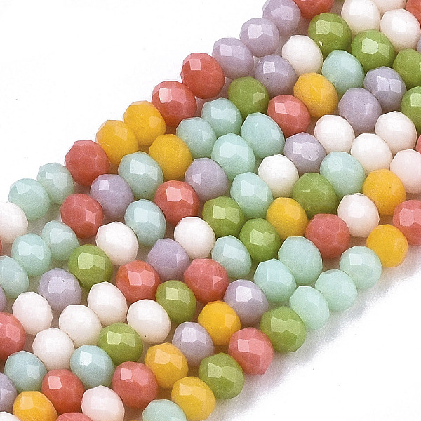 PandaHall Opaque Glass Beads Strands, Faceted, Rondelle, Mixed Color, 3x2mm, Hole: 0.7mm, about 183~186pcs/Strand, 16.73 inch~16.93 inch..., Multicolor
PandaHall Opaque Glass Beads Strands, Faceted, Rondelle, Mixed Color, 3x2mm, Hole: 0.7mm, about 183~186pcs/Strand, 16.73 inch~16.93 inch..., Multicolor