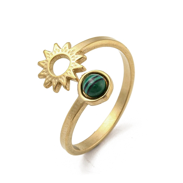 PandaHall 304 Stainless Steel with Synthetic Malachite Ring, Inner Diameter: 18mm Malachite Sun
PandaHall 304 Stainless Steel with Synthetic Malachite Ring, Inner Diameter: 18mm Malachite Sun