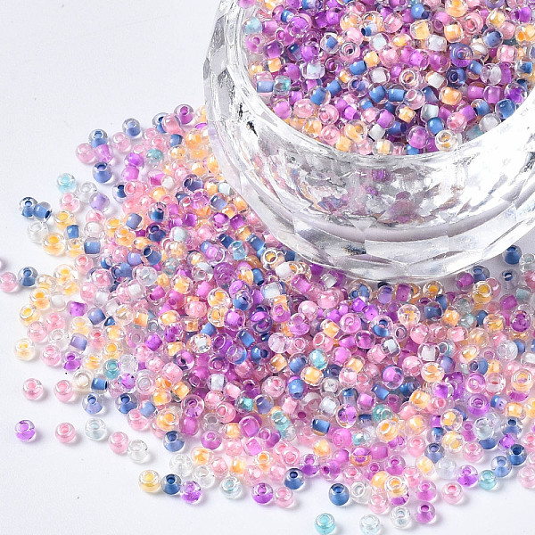 PandaHall Glass Seed Beads, Round Hole, Transparent Inside Colours Rainbow Beads, Round, Colorful, 2~2.5x1.5~2mm, Hole: 0.8mm, about...
PandaHall Glass Seed Beads, Round Hole, Transparent Inside Colours Rainbow Beads, Round, Colorful, 2~2.5x1.5~2mm, Hole: 0.8mm, about...