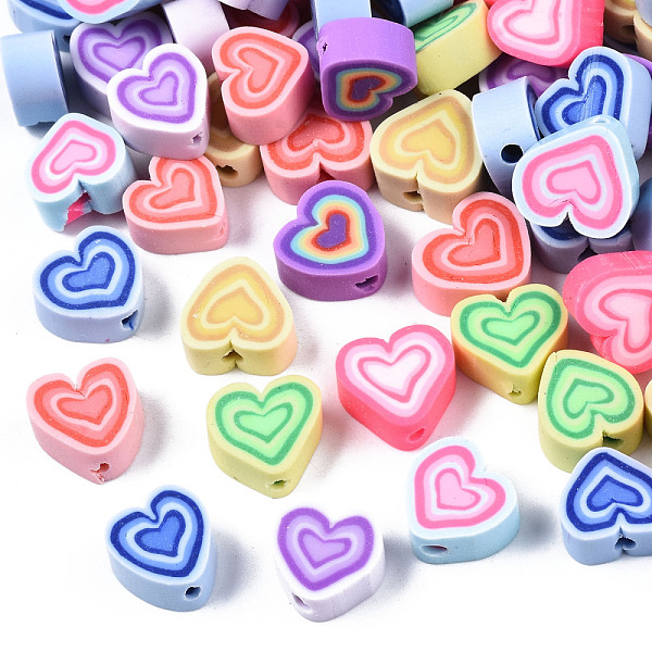PandaHall Handmade Polymer Clay Beads, Heart, Mixed Color, 8~10x9~10.5x4~5mm, Hole: 1.2mm Polymer Clay Heart Multicolor
PandaHall Handmade Polymer Clay Beads, Heart, Mixed Color, 8~10x9~10.5x4~5mm, Hole: 1.2mm Polymer Clay Heart Multicolor