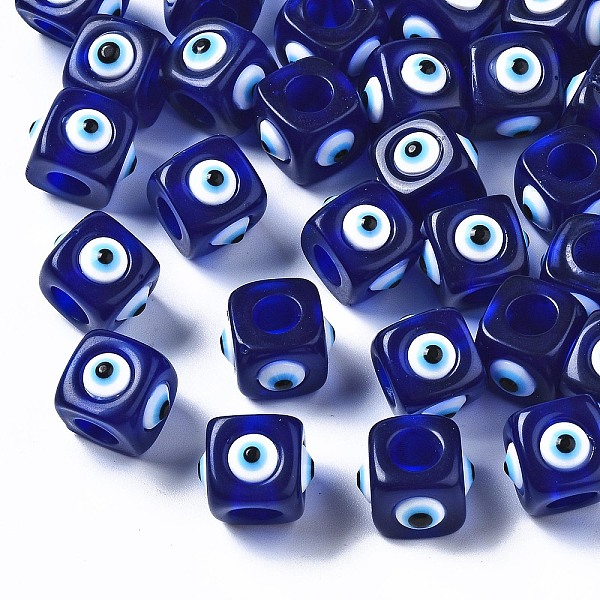 PandaHall Resin European Beads, Large Hole Beads, Cube with Evil Eye, Dark Blue, 14x14x11mm, Hole: 6mm Resin Square
PandaHall Resin European Beads, Large Hole Beads, Cube with Evil Eye, Dark Blue, 14x14x11mm, Hole: 6mm Resin Square