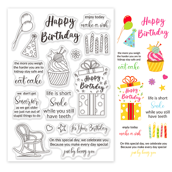 PandaHall PVC Plastic Stamps, for DIY Scrapbooking, Photo Album Decorative, Cards Making, Stamp Sheets, Birthday Themed Pattern, 16x11x0.3cm...
PandaHall PVC Plastic Stamps, for DIY Scrapbooking, Photo Album Decorative, Cards Making, Stamp Sheets, Birthday Themed Pattern, 16x11x0.3cm...