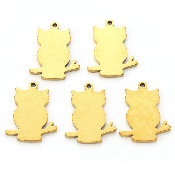 PandaHall Vacuum Plating 201 Stainless Steel Pendants, Laser Cut, Blank Stamping Tag, Owl, Golden, 17x14x1mm, Hole: 1.5mm 201 Stainless...
PandaHall Vacuum Plating 201 Stainless Steel Pendants, Laser Cut, Blank Stamping Tag, Owl, Golden, 17x14x1mm, Hole: 1.5mm 201 Stainless...