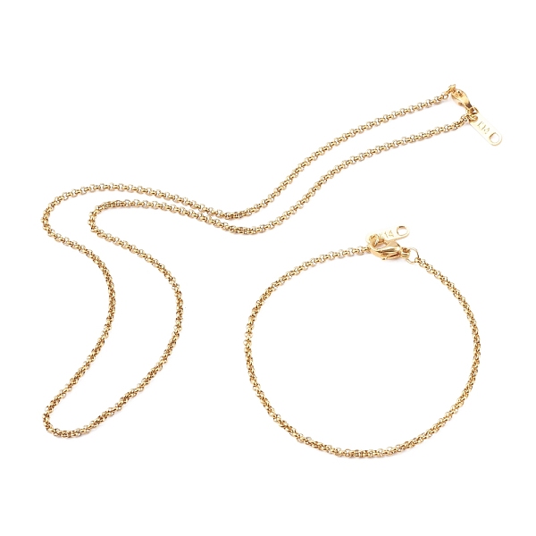 PandaHall 304 Stainless Steel Box Chains Bracelets and Necklaces Set, with Lobster Claw Clasps, Golden, 7-1/8 inch(18cm) and 16 inch(40.5cm)...
PandaHall 304 Stainless Steel Box Chains Bracelets and Necklaces Set, with Lobster Claw Clasps, Golden, 7-1/8 inch(18cm) and 16 inch(40.5cm)...