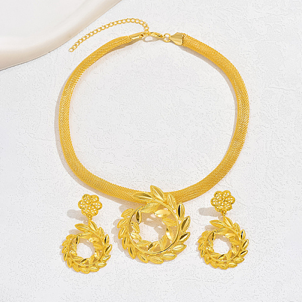 PandaHall Aluminum Alloy Leafy Branch Jewelry Set, Dangle Stud Earrings & Pendant Necklace with Mesh Chains, Golden, 16.14 inch(41cm)...
PandaHall Aluminum Alloy Leafy Branch Jewelry Set, Dangle Stud Earrings & Pendant Necklace with Mesh Chains, Golden, 16.14 inch(41cm)...