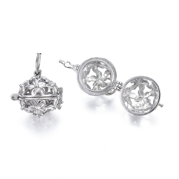 PandaHall Rack Plating Brass Locket Pendants, Cadmium Free & Lead Free, with Jump Rings, Hollow, Round with Flower, Platinum, 18x19.5x15mm...
PandaHall Rack Plating Brass Locket Pendants, Cadmium Free & Lead Free, with Jump Rings, Hollow, Round with Flower, Platinum, 18x19.5x15mm...