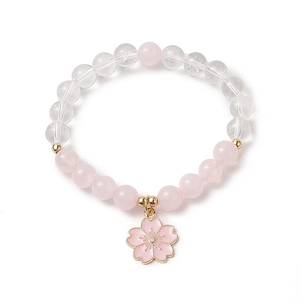 PandaHall Natural Rose Quartz & Quartz Crystal Beaded Stretch Bracelet, Alloy Enamel Flower Charms Adjustable Bracelet for Women, Inner...
PandaHall Natural Rose Quartz & Quartz Crystal Beaded Stretch Bracelet, Alloy Enamel Flower Charms Adjustable Bracelet for Women, Inner...