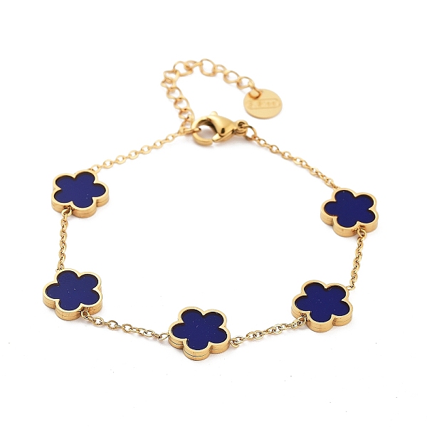 PandaHall Flower Resin Link Chain Bracelets, Golden Tone 304 Stainless Steel Cable Chain Bracelets for Women, Blue, 6-1/4~6-3/8 inch...
PandaHall Flower Resin Link Chain Bracelets, Golden Tone 304 Stainless Steel Cable Chain Bracelets for Women, Blue, 6-1/4~6-3/8 inch...