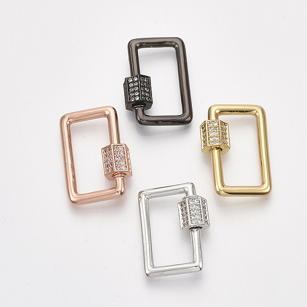 PandaHall Brass Micro Pave Cubic Zirconia Screw Carabiner Lock Charms, for Necklaces Making, Rectangle, Clear, Mixed Color, 21x15x2~6mm...
PandaHall Brass Micro Pave Cubic Zirconia Screw Carabiner Lock Charms, for Necklaces Making, Rectangle, Clear, Mixed Color, 21x15x2~6mm...