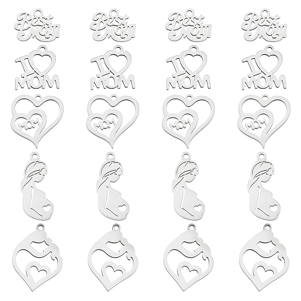 PandaHall 20Pcs 5 Style Mother's Day 201 Stainless Steel & 304 Stainless Steel Pendants, Laser Cut, Mixed Shapes, Stainless Steel Color...
PandaHall 20Pcs 5 Style Mother's Day 201 Stainless Steel & 304 Stainless Steel Pendants, Laser Cut, Mixed Shapes, Stainless Steel Color...