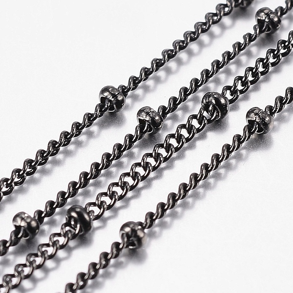 PandaHall 304 Stainless Steel Curb Chains, Satellite Chains, Soldered, with Spool, with Rondelle Beads, Electrophoresis Black, 1.5mm, about...
PandaHall 304 Stainless Steel Curb Chains, Satellite Chains, Soldered, with Spool, with Rondelle Beads, Electrophoresis Black, 1.5mm, about...