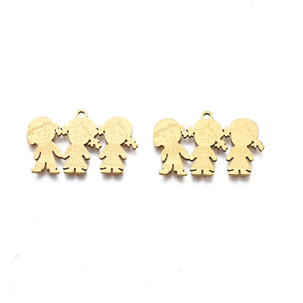 PandaHall 201 Stainless Steel Pendants, Girl & Boy, Real 18K Gold Plated, 16x25x1mm, Hole: 1.4mm 201 Stainless Steel Human
PandaHall 201 Stainless Steel Pendants, Girl & Boy, Real 18K Gold Plated, 16x25x1mm, Hole: 1.4mm 201 Stainless Steel Human