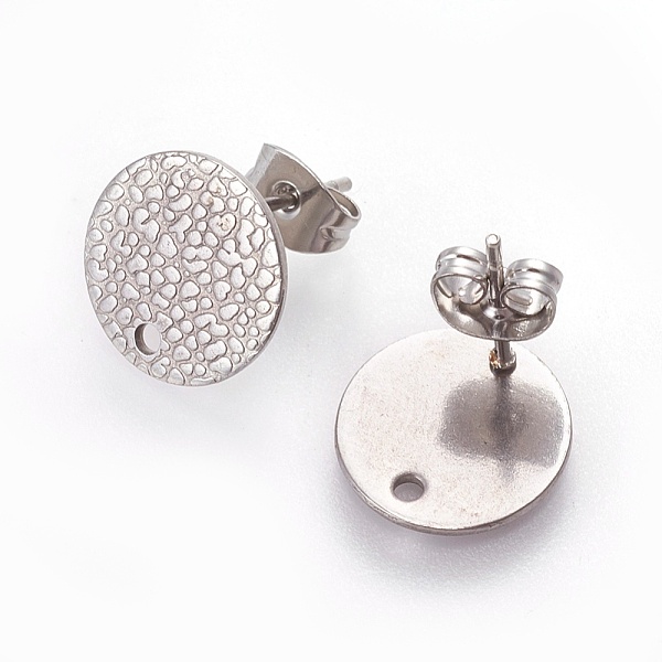 PandaHall 304 Stainless Steel Ear Stud Findings, with Ear Nuts/Earring Backs and Hole, Textured Flat Round with Spot Lines, Stainless Steel...
PandaHall 304 Stainless Steel Ear Stud Findings, with Ear Nuts/Earring Backs and Hole, Textured Flat Round with Spot Lines, Stainless Steel...