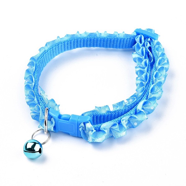 PandaHall Adjustable Polyester Lace Dog/Cat Collar, Pet Supplies, with Iron Bell and Polypropylene(PP) Buckle, Sky Blue, 21~35x0.9cm, Fit...
PandaHall Adjustable Polyester Lace Dog/Cat Collar, Pet Supplies, with Iron Bell and Polypropylene(PP) Buckle, Sky Blue, 21~35x0.9cm, Fit...