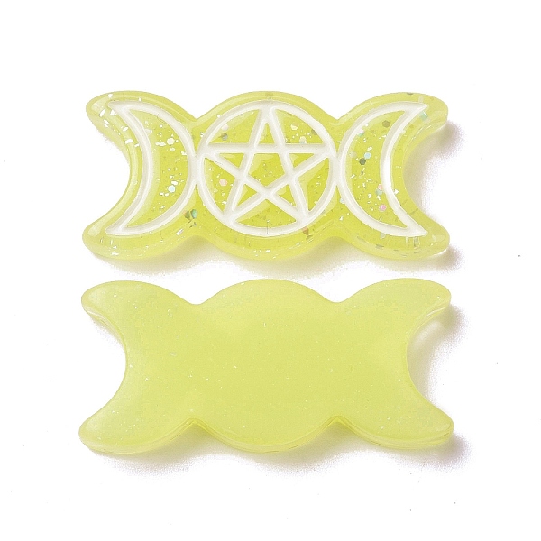 PandaHall Resin Cabochons, with Glitter Powder, Religion, Triple Moon Goddess, Champagne Yellow, 32.5x15x4.5mm Resin Moon
PandaHall Resin Cabochons, with Glitter Powder, Religion, Triple Moon Goddess, Champagne Yellow, 32.5x15x4.5mm Resin Moon