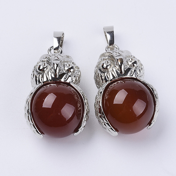 PandaHall Natural Carnelian Pendants, with Platinum Tone Brass Findings, Owl with Round Ball, 31x18.5x16mm, Hole: 5x8mm Carnelian Owl
PandaHall Natural Carnelian Pendants, with Platinum Tone Brass Findings, Owl with Round Ball, 31x18.5x16mm, Hole: 5x8mm Carnelian Owl