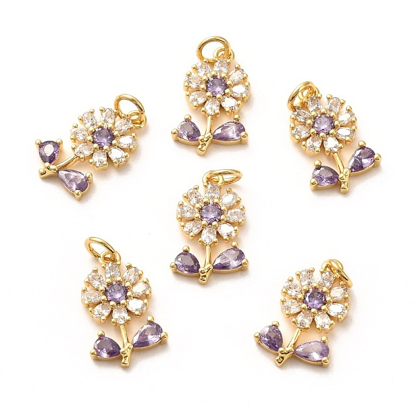 PandaHall Brass Micro Pave Lilac Cubic Zirconia Pendants, Long-Lasting Plated, Flower, Real 18K Gold Plated, 18x11x2.5mm, Hole: 3.5mm, Ring..., Purple
PandaHall Brass Micro Pave Lilac Cubic Zirconia Pendants, Long-Lasting Plated, Flower, Real 18K Gold Plated, 18x11x2.5mm, Hole: 3.5mm, Ring..., Purple