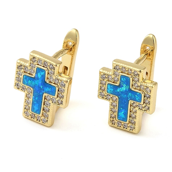 PandaHall Cross Rack Plating Brass Micro Pave Cubic Zirconia Earrings, with Synthetic Opal, Cadmium Free & Lead Free, Long-Lasting Plated...
PandaHall Cross Rack Plating Brass Micro Pave Cubic Zirconia Earrings, with Synthetic Opal, Cadmium Free & Lead Free, Long-Lasting Plated...