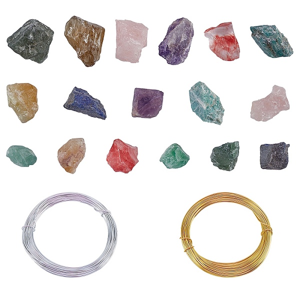 PandaHall DIY Wire Wrapped Jewelry Making Kits, include Natural & Synthetic Mixed Stone Beads, Undrilled/No Hole Beads, Nuggets, Aluminum...
PandaHall DIY Wire Wrapped Jewelry Making Kits, include Natural & Synthetic Mixed Stone Beads, Undrilled/No Hole Beads, Nuggets, Aluminum...
