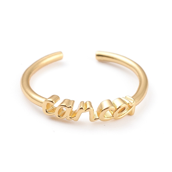 PandaHall Constellation/Zodiac Sign Brass Cuff Rings, Open Rings, Real 18K Golden Plated, Cancer, US Size 7 1/4(17.5mm), word: 15x3.5mm...
PandaHall Constellation/Zodiac Sign Brass Cuff Rings, Open Rings, Real 18K Golden Plated, Cancer, US Size 7 1/4(17.5mm), word: 15x3.5mm...