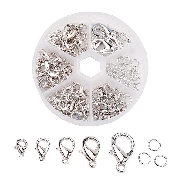 PandaHall Alloy Lobster Claw Clasps and Jump Rings Set, Nickel Free, Platinum, Clasps: 10~20.5x6~13x3.5~5.5mm, Hole: 1~2mm, about 70pcs/box...
PandaHall Alloy Lobster Claw Clasps and Jump Rings Set, Nickel Free, Platinum, Clasps: 10~20.5x6~13x3.5~5.5mm, Hole: 1~2mm, about 70pcs/box...