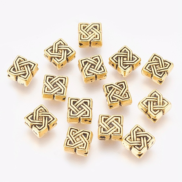 PandaHall Tibetan Style Alloy Beads, Antique Golden Color, Lead Free & Cadmium Free, Rhombus, Size: about 7mm in diameter, 4mm thick, hole...
PandaHall Tibetan Style Alloy Beads, Antique Golden Color, Lead Free & Cadmium Free, Rhombus, Size: about 7mm in diameter, 4mm thick, hole...