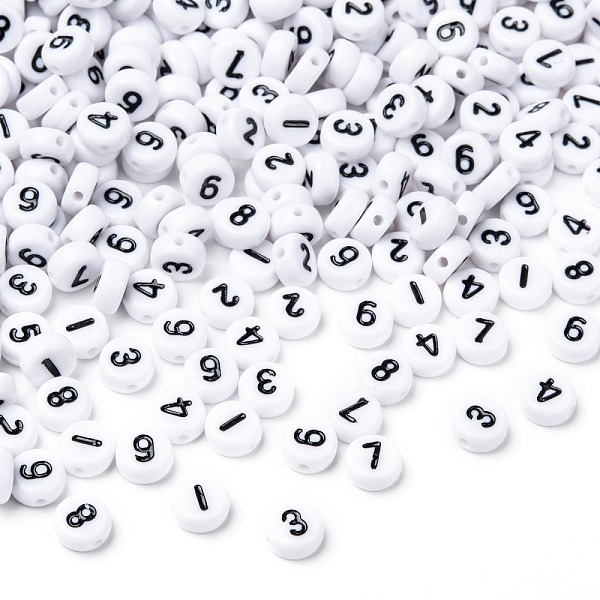 PandaHall Opaque Acrylic Beads, Number Style, Flat Round, White, Size: about 7mm in diameter, 4mm thick, hole: 1.2mm, about 3500pcs/500g...
PandaHall Opaque Acrylic Beads, Number Style, Flat Round, White, Size: about 7mm in diameter, 4mm thick, hole: 1.2mm, about 3500pcs/500g...
