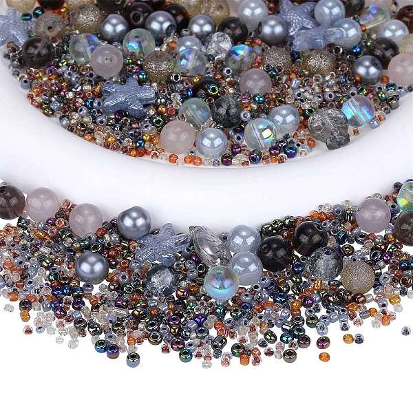 PandaHall Glass Beads, Round & Starfish & Fish & Rondelle, Mixed Style, Gray, 2.5~14x2.5~13.5x2~8.5mm, Hole: 1~1.4mm, about 200~300pcs/bag...
PandaHall Glass Beads, Round & Starfish & Fish & Rondelle, Mixed Style, Gray, 2.5~14x2.5~13.5x2~8.5mm, Hole: 1~1.4mm, about 200~300pcs/bag...