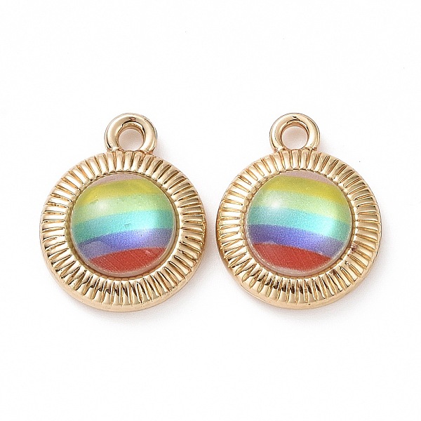 PandaHall Printed Opaque Resin Pendants, with Golden Tone Alloy Findings, Half Round, Colorful, Rainbow Pattern, 19.5x15.5x6mm, Hole: 2.5mm...
PandaHall Printed Opaque Resin Pendants, with Golden Tone Alloy Findings, Half Round, Colorful, Rainbow Pattern, 19.5x15.5x6mm, Hole: 2.5mm...