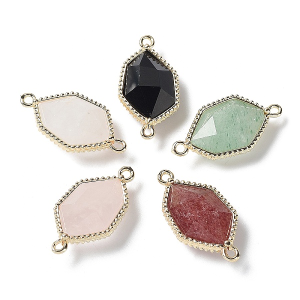 PandaHall Natural Mixed Gemstone Connector Charms, Faceted Hexagon Links with Golden Plated Brass Edge Loops, 25x13x6.5~7mm, Hole: 1.6~2mm...
PandaHall Natural Mixed Gemstone Connector Charms, Faceted Hexagon Links with Golden Plated Brass Edge Loops, 25x13x6.5~7mm, Hole: 1.6~2mm...