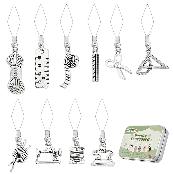 PandaHall 20Pcs 10 Style 304 Stainless Steel Threaders, with Alloy Pendant, Ruler & Tape Measure & Scissor, Antique Silver, 47~63mm...
PandaHall 20Pcs 10 Style 304 Stainless Steel Threaders, with Alloy Pendant, Ruler & Tape Measure & Scissor, Antique Silver, 47~63mm...