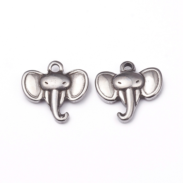 PandaHall 304 Stainless Steel Pendants, Elephant, Antique Silver, 14.5x15x3.5mm, Hole: 1.6mm 304 Stainless Steel Elephant
PandaHall 304 Stainless Steel Pendants, Elephant, Antique Silver, 14.5x15x3.5mm, Hole: 1.6mm 304 Stainless Steel Elephant