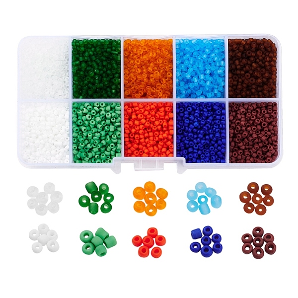 PandaHall 8000Pcs 10 Style 12/0 Frosted & Opaque Glass Seed Beads, Frosted Style, Round, Mixed Color, 2~2.3x1.5mm, Hole: 0.5~1mm, about..., Multicolor
PandaHall 8000Pcs 10 Style 12/0 Frosted & Opaque Glass Seed Beads, Frosted Style, Round, Mixed Color, 2~2.3x1.5mm, Hole: 0.5~1mm, about..., Multicolor