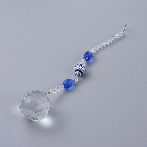 PandaHall Faceted Crystal Glass Ball Chandelier Suncatchers Prisms, with Alloy Beads, Blue, 190mm Glass Teardrop Blue
PandaHall Faceted Crystal Glass Ball Chandelier Suncatchers Prisms, with Alloy Beads, Blue, 190mm Glass Teardrop Blue