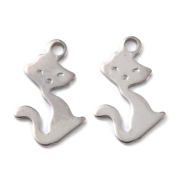 PandaHall 201 Stainless Steel Charms, Cat, Stainless Steel Color, 13.5x8.5x0.8mm, Hole: 1.2mm 201 Stainless Steel Cat Shape
PandaHall 201 Stainless Steel Charms, Cat, Stainless Steel Color, 13.5x8.5x0.8mm, Hole: 1.2mm 201 Stainless Steel Cat Shape
