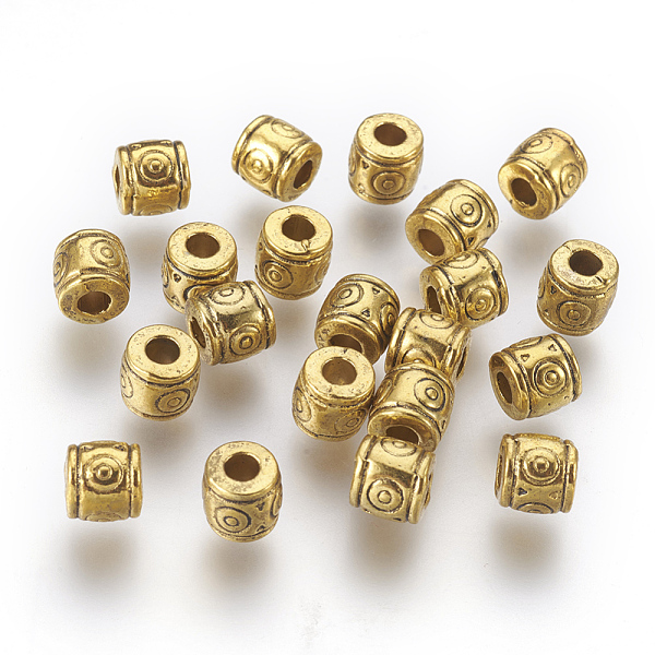 PandaHall Tibetan Style Beads, Zinc Alloy, Lead Free & Cadmium Free, Column, Antique Golden, 6x6.5mm, Hole: 2~3mm Alloy Column
PandaHall Tibetan Style Beads, Zinc Alloy, Lead Free & Cadmium Free, Column, Antique Golden, 6x6.5mm, Hole: 2~3mm Alloy Column