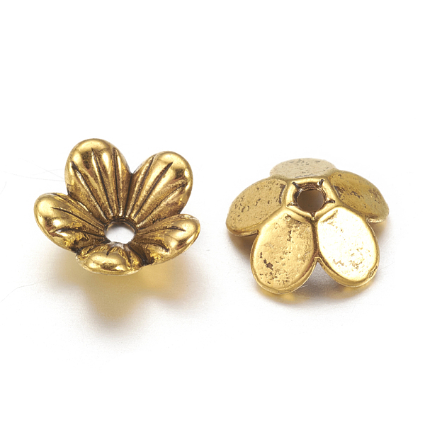 PandaHall Tibetan Style Flower Alloy Bead Caps, 5-Petal, Lead Free & Cadmium Free, Antique Golden, 9x3mm, Hole: 1.5mm Alloy
PandaHall Tibetan Style Flower Alloy Bead Caps, 5-Petal, Lead Free & Cadmium Free, Antique Golden, 9x3mm, Hole: 1.5mm Alloy