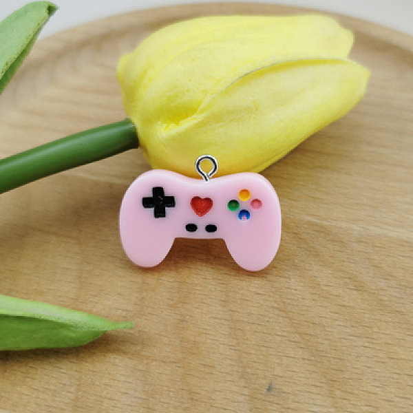 PandaHall Resin Pendants, with Platinum Plated Iron Loops, Game Controller Charm, Pink, 20x28mm Iron+Resin Others Pink
PandaHall Resin Pendants, with Platinum Plated Iron Loops, Game Controller Charm, Pink, 20x28mm Iron+Resin Others Pink