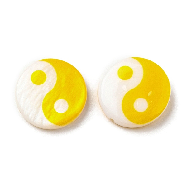 PandaHall Printed Natural Freshwater Shell Beads, Yin Yang Flat Round Beads, Gold, 15x3~3.5mm, Hole: 0.7mm Freshwater Shell Flat Round Gold
PandaHall Printed Natural Freshwater Shell Beads, Yin Yang Flat Round Beads, Gold, 15x3~3.5mm, Hole: 0.7mm Freshwater Shell Flat Round Gold