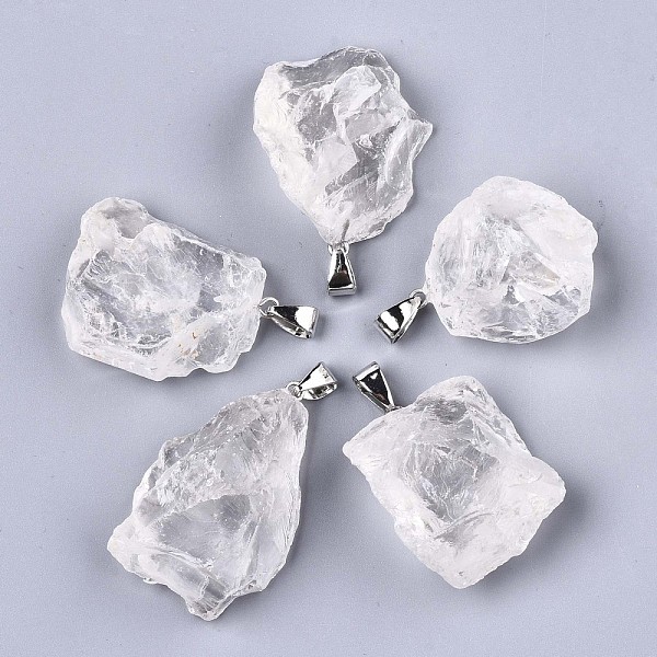 PandaHall Raw Rough Natural Quartz Crystal Pendants, Rock Crystal Pendants, with Platinum Plated Iron Bails, Nuggets...
PandaHall Raw Rough Natural Quartz Crystal Pendants, Rock Crystal Pendants, with Platinum Plated Iron Bails, Nuggets...